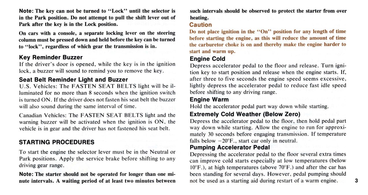 1976 Chrysler Owners Manual Page 73